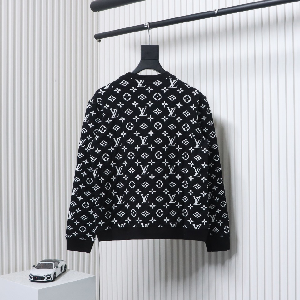 Louis Vuitton LV All Over Printed LOGO Jacquard Round Neck Sweatshirt