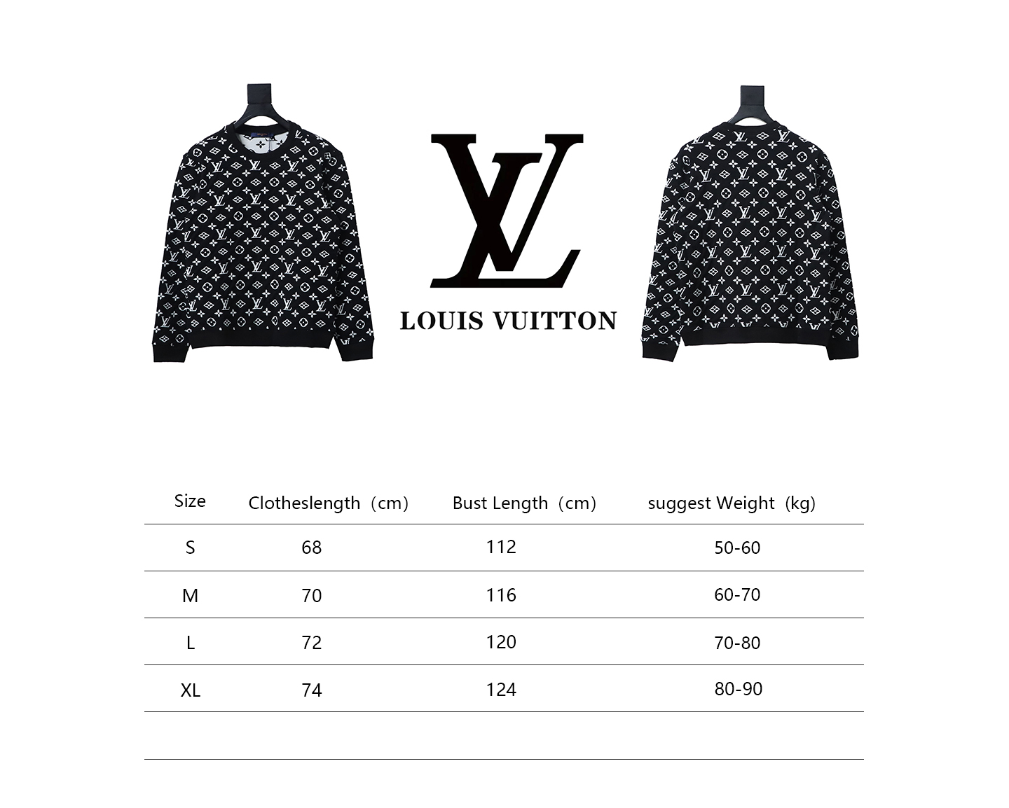 Louis Vuitton LV All Over Printed LOGO Jacquard Round Neck Sweatshirt