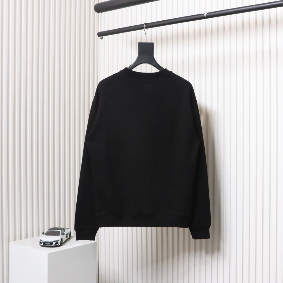 Louis Vuitton Metal Stud Lettering Long Sleeve Sweatshirt Black