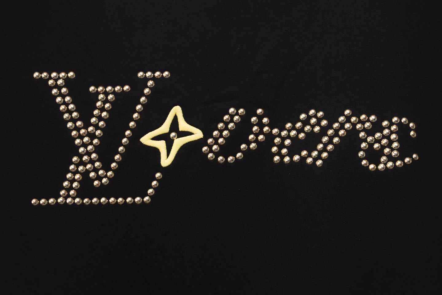 Louis Vuitton Metal Stud Lettering Long Sleeve Sweatshirt Black