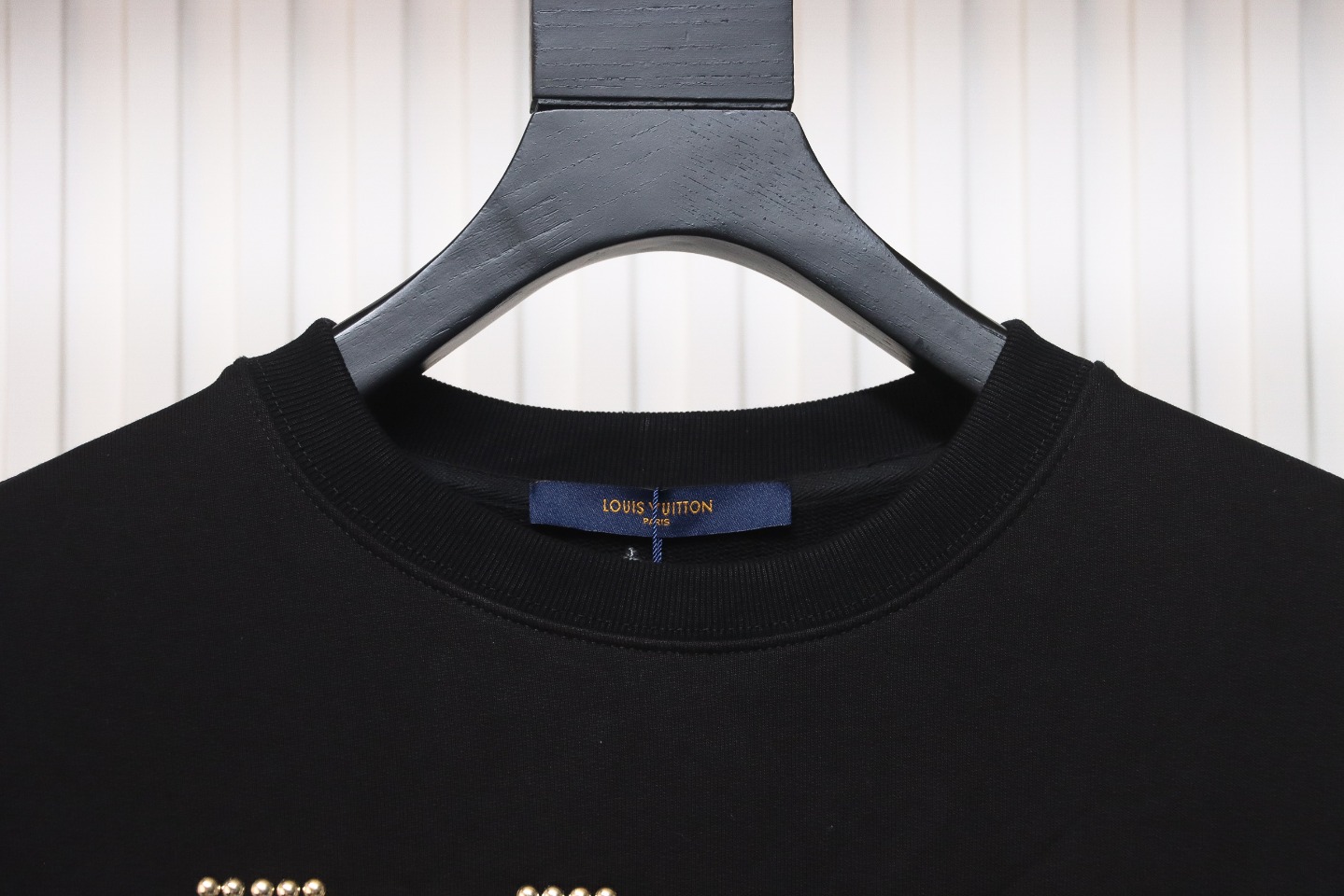 Louis Vuitton Metal Stud Lettering Long Sleeve Sweatshirt Black