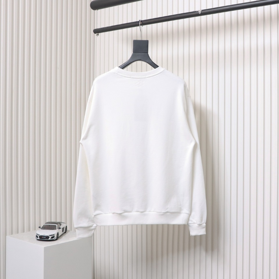 Louis Vuitton Metal Stud Lettering Long Sleeve Sweatshirt White