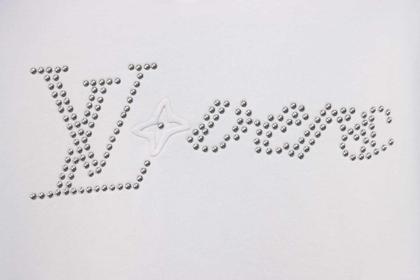 Louis Vuitton Metal Stud Lettering Long Sleeve Sweatshirt White