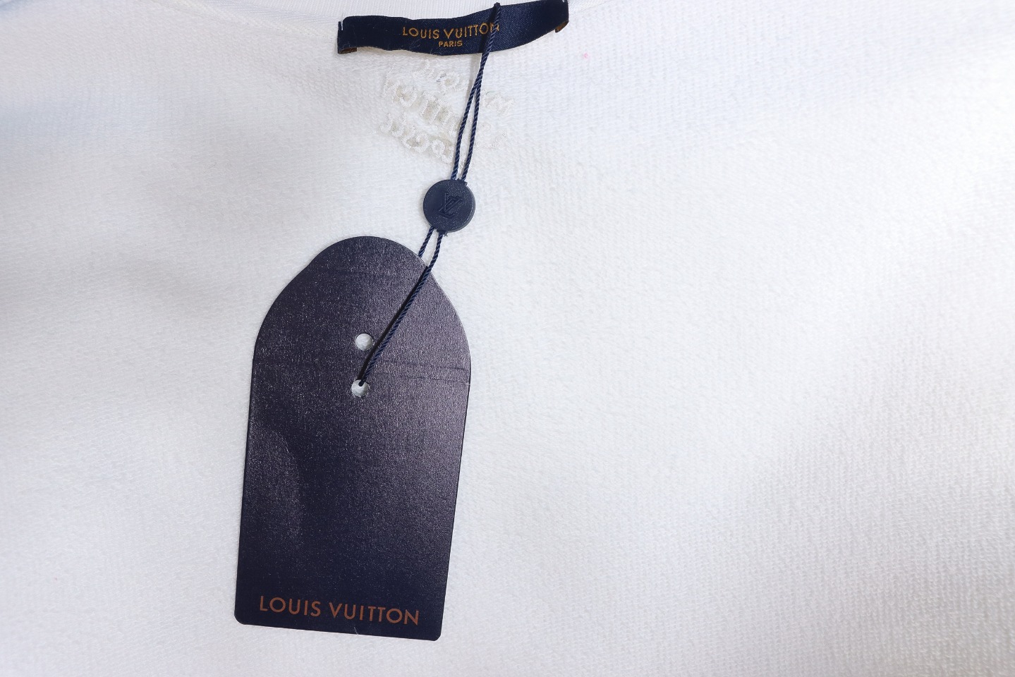 Louis Vuitton Metal Stud Lettering Long Sleeve Sweatshirt White