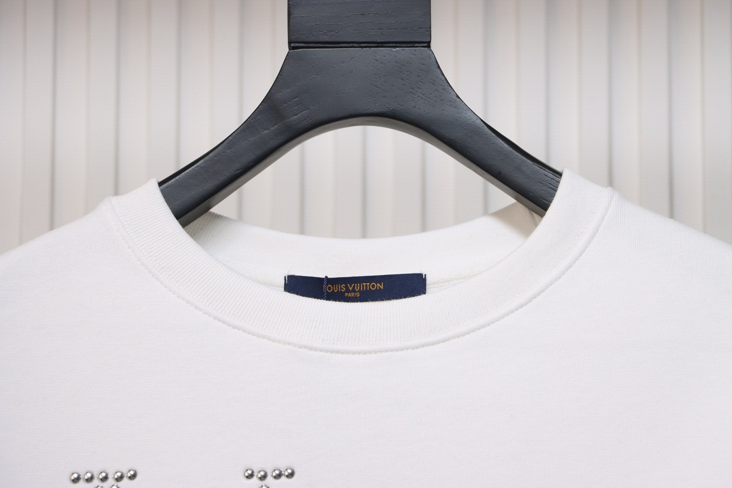 Louis Vuitton Metal Stud Lettering Long Sleeve Sweatshirt White