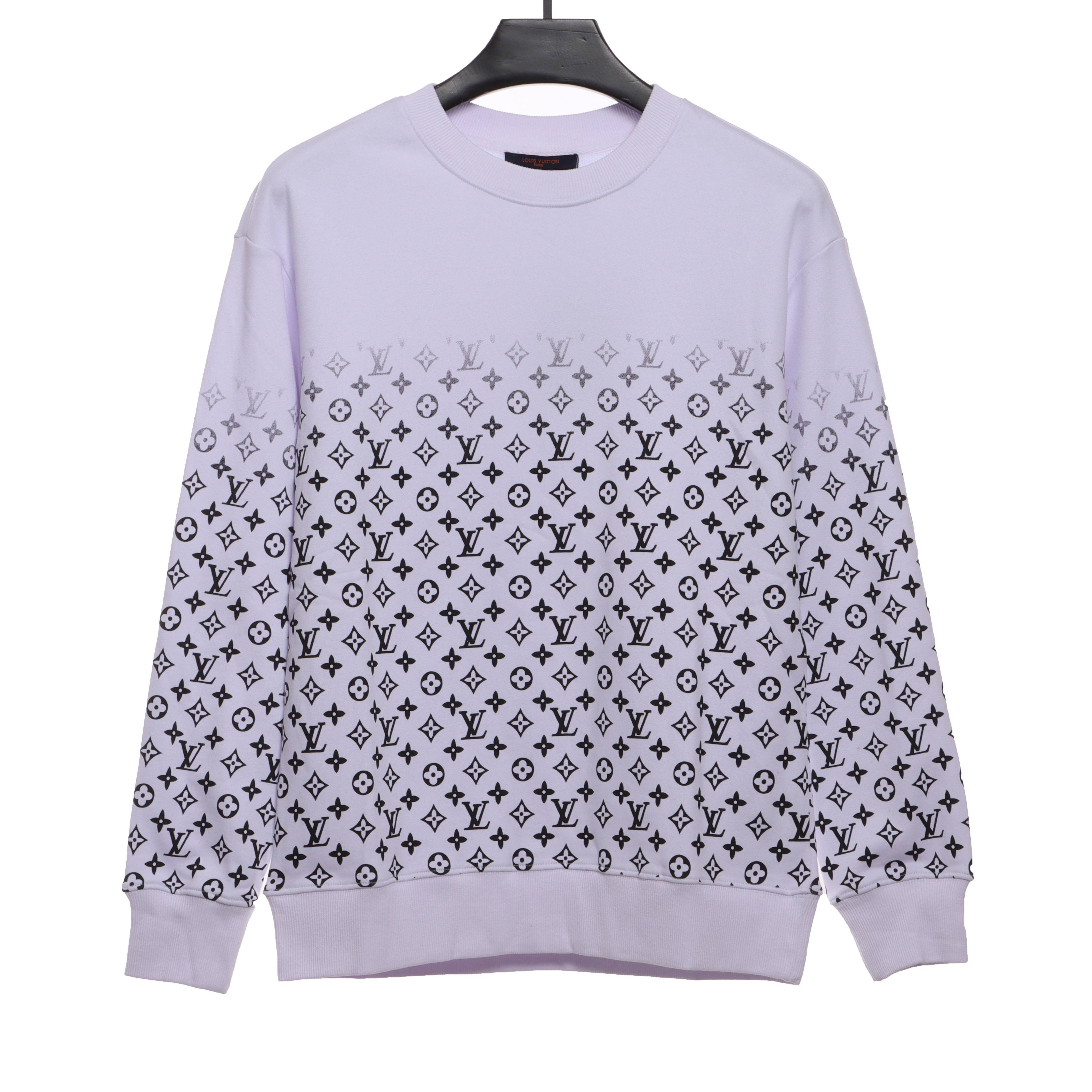 Louis Vuitton Old Flower All Over Gradient Print Sweatshirt White
