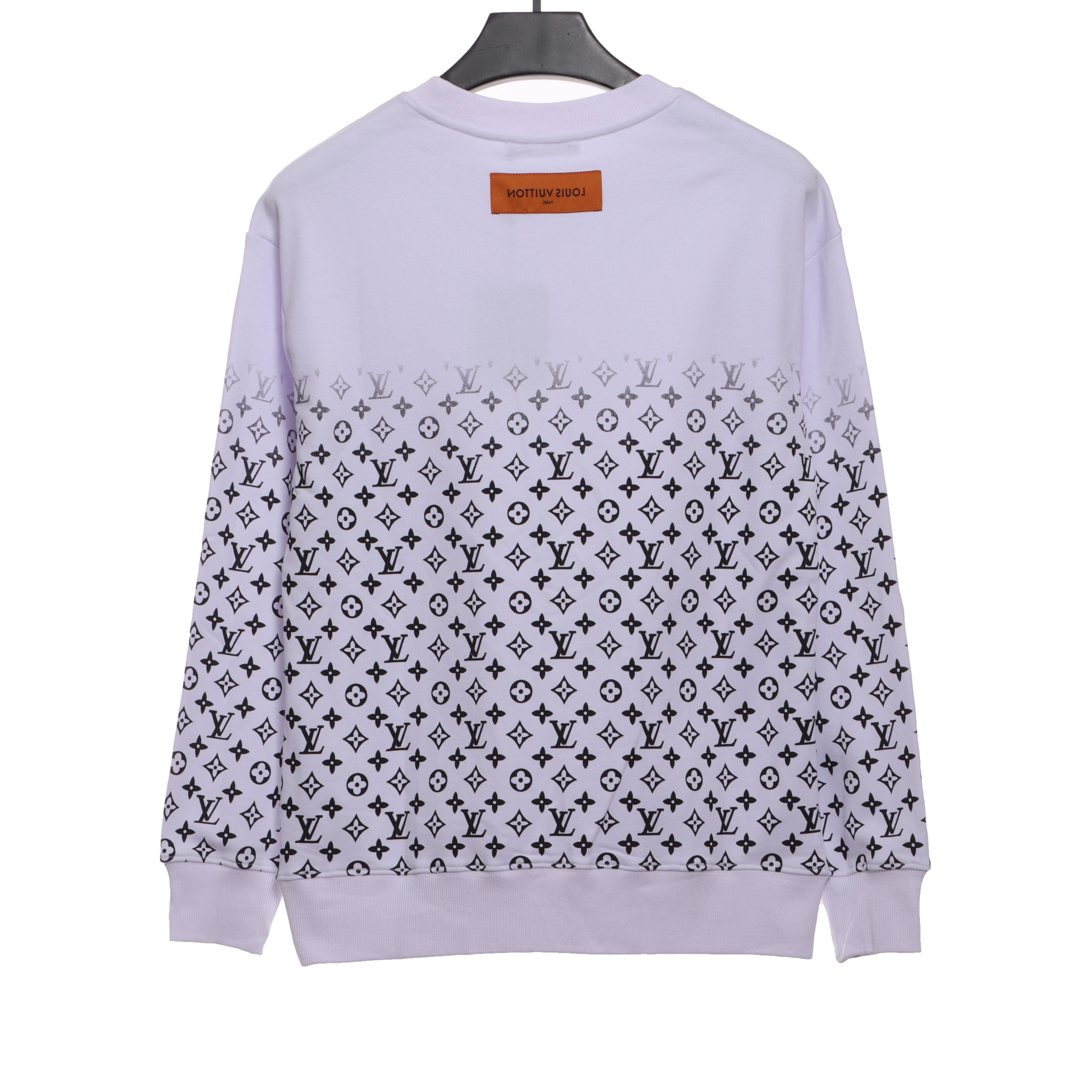 Louis Vuitton Old Flower All Over Gradient Print Sweatshirt White