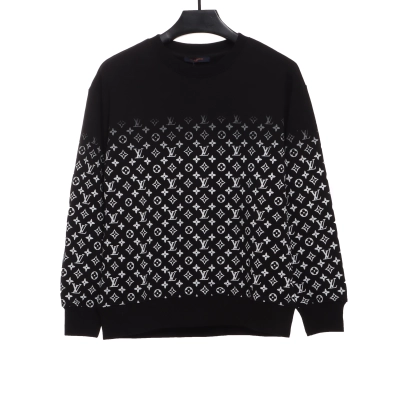 Louis Vuitton Old Flower All Over Gradient Print Sweatshirt Black 01