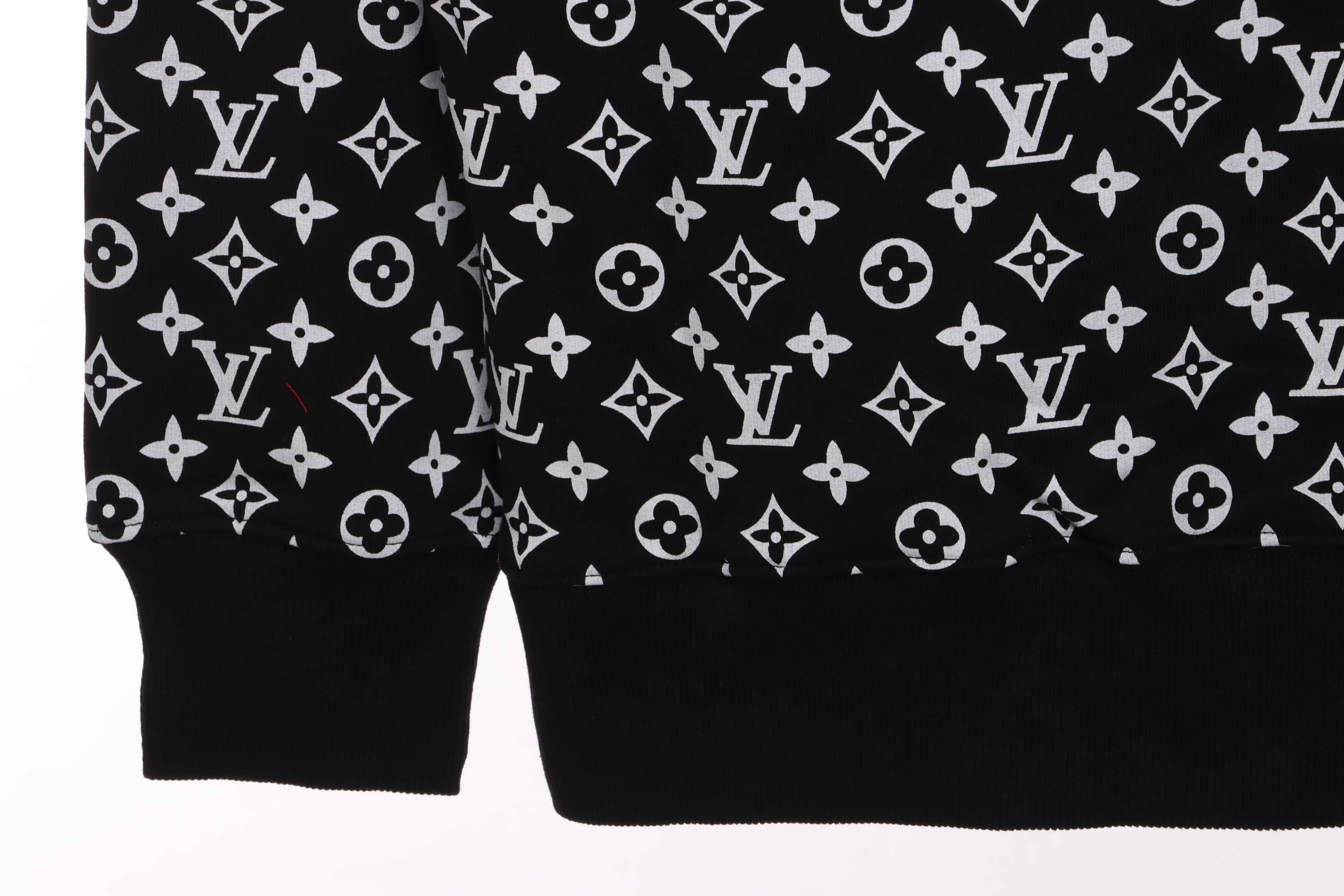 Louis Vuitton Old Flower All Over Gradient Print Sweatshirt Black