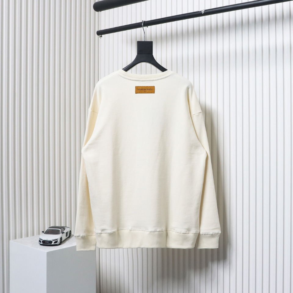 Louis Vuitton Rabbit Fashion Shoes Printed Round Neck Sweatshirt Beige