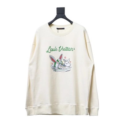 Louis Vuitton Rabbit Fashion Shoes Printed Round Neck Sweatshirt Beige 01
