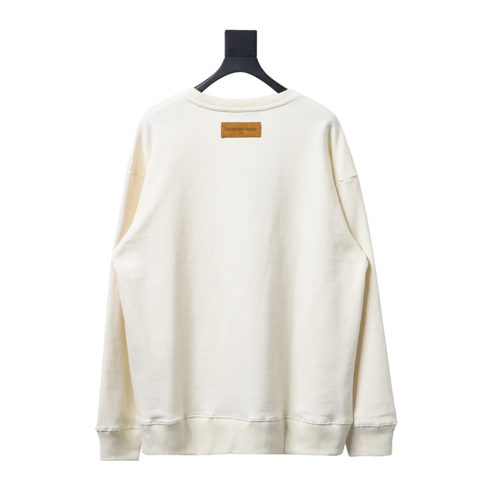 Louis Vuitton Rabbit Fashion Shoes Printed Round Neck Sweatshirt Beige