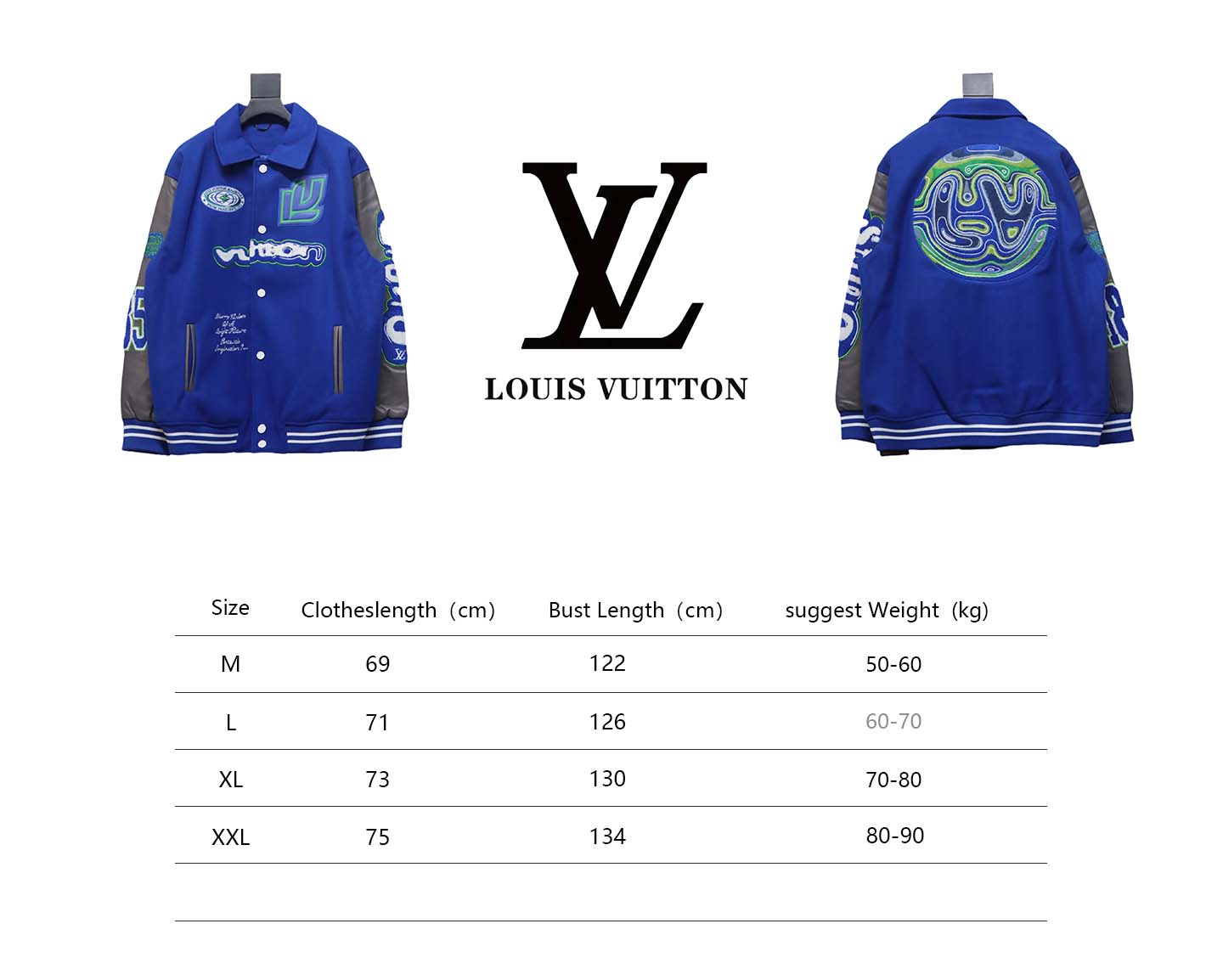 Louis Vuitton Universal Towel Embroidery Baseball Jacket