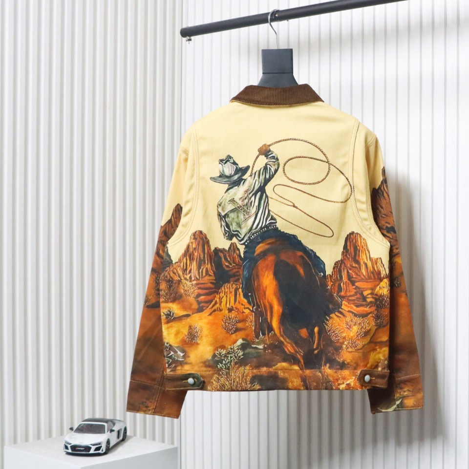 Louis Vuitton Vintage Bonfire Series Warhorse Lassoing Pole Lassoing Denim Jacket