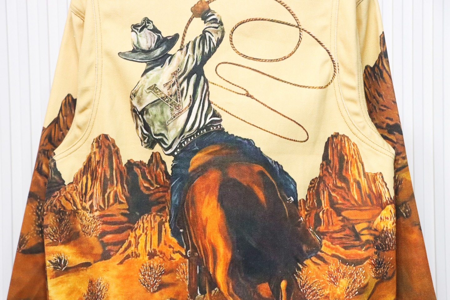 Louis Vuitton Vintage Bonfire Series Warhorse Lassoing Pole Lassoing Denim Jacket