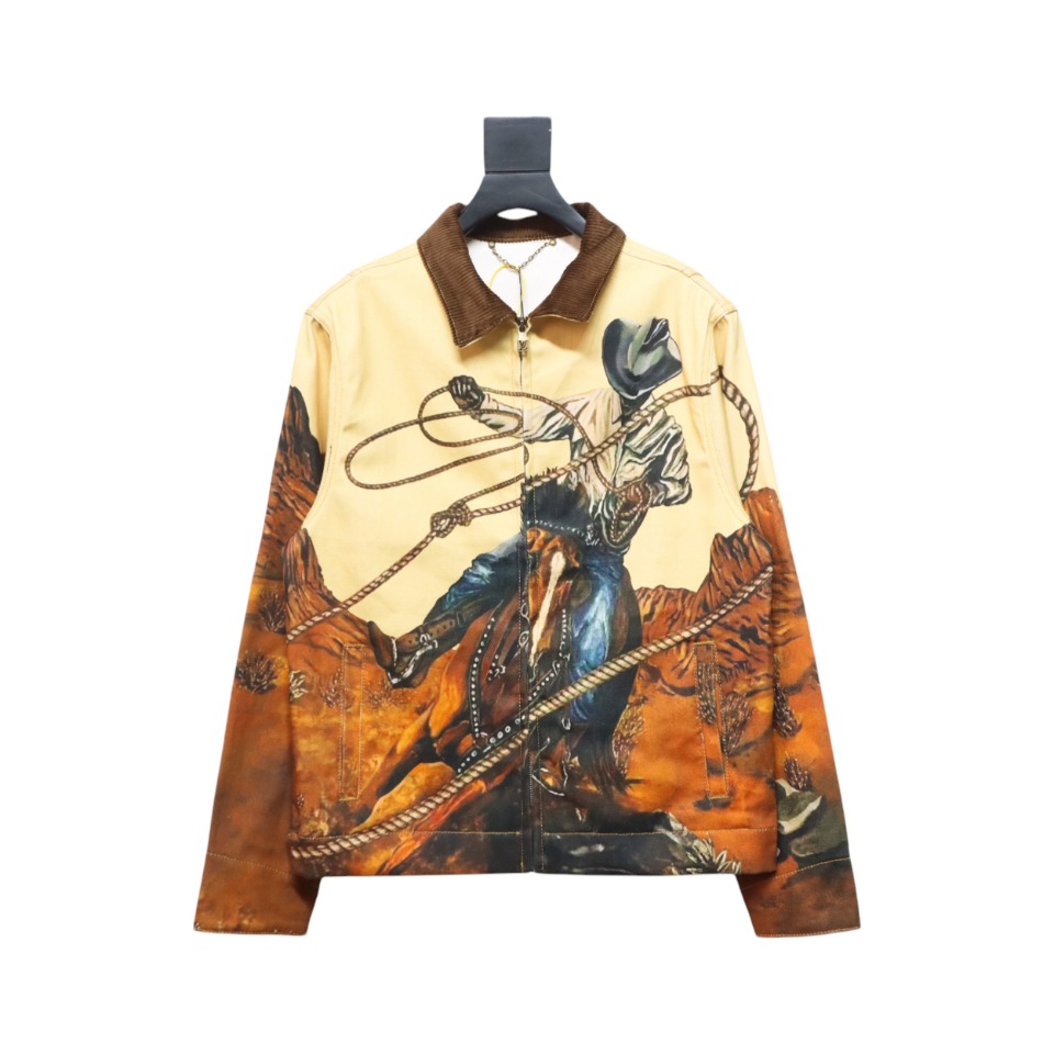 Louis Vuitton Vintage Bonfire Series Warhorse Lassoing Pole Lassoing Denim Jacket