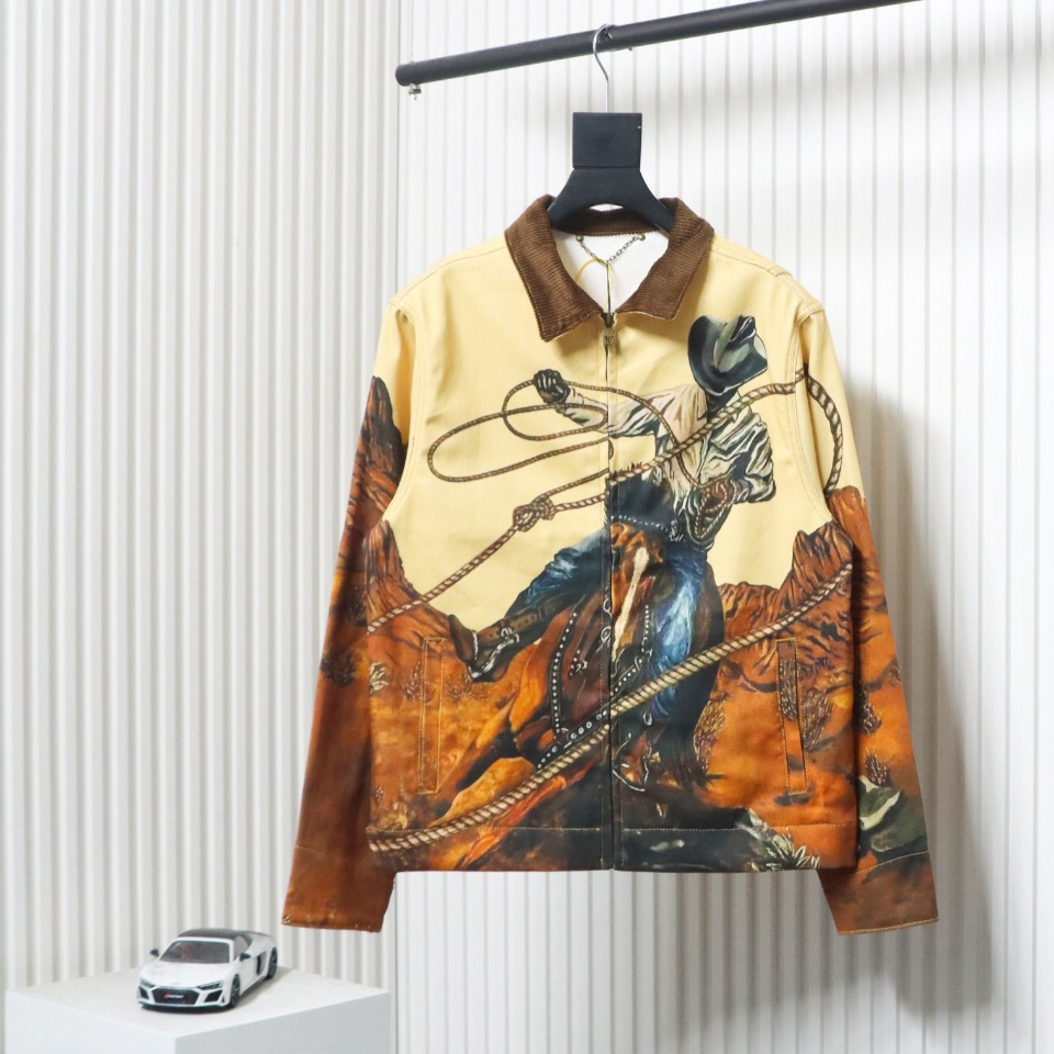 Louis Vuitton Vintage Bonfire Series Warhorse Lassoing Pole Lassoing Denim Jacket