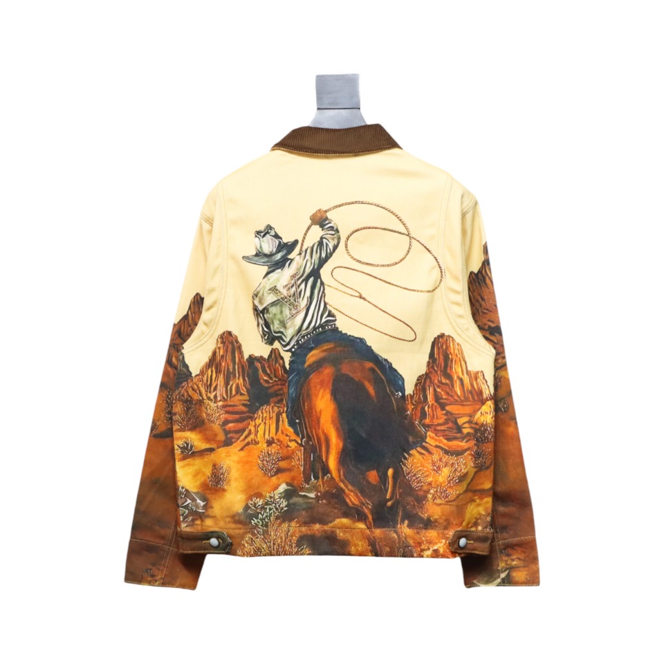Louis Vuitton Vintage Bonfire Series Warhorse Lassoing Pole Lassoing Denim Jacket
