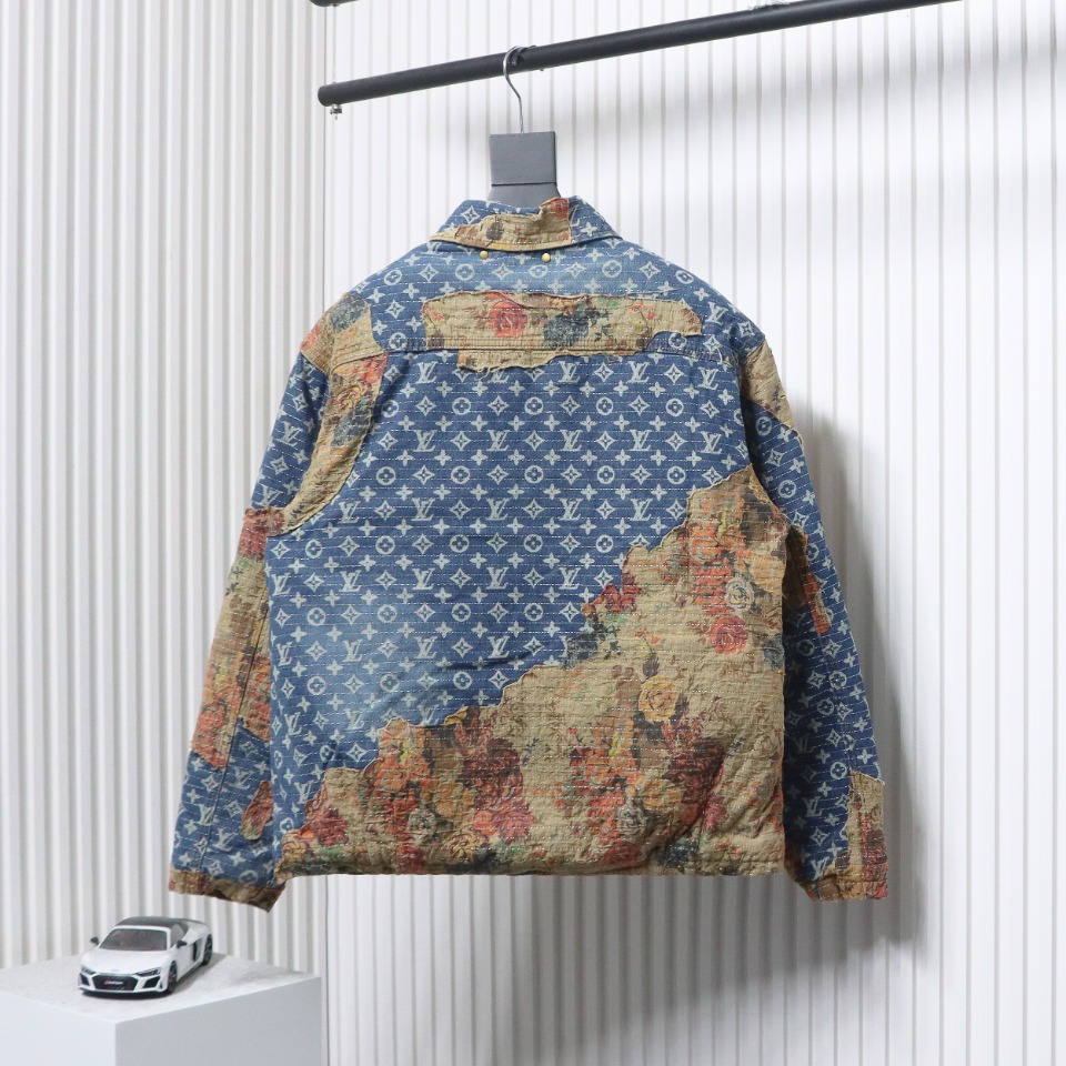 Louis Vuitton Vintage Rose Floral Patch Denim Jacket