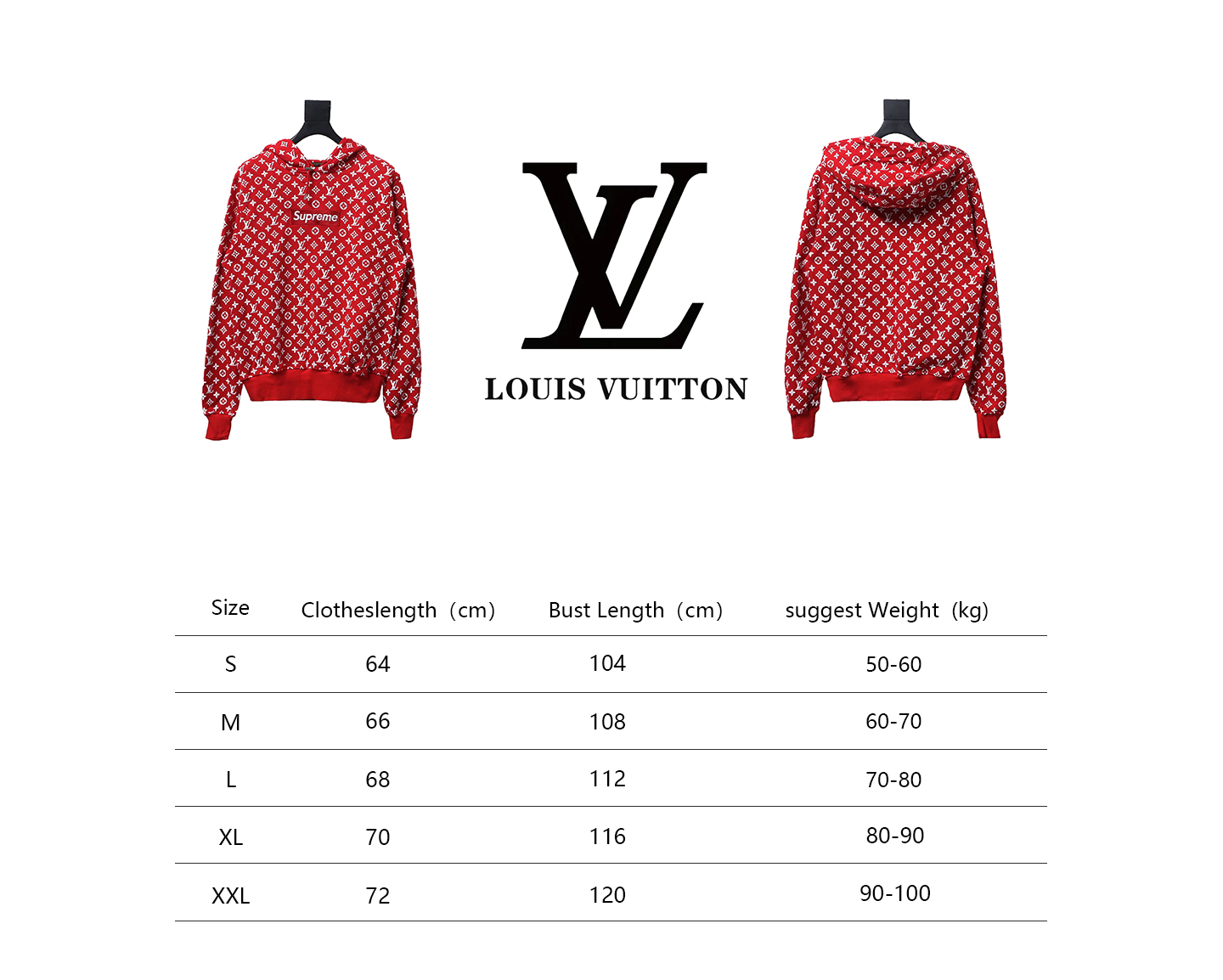 Louis Vuitton x SUP Full Print Red Hoodie