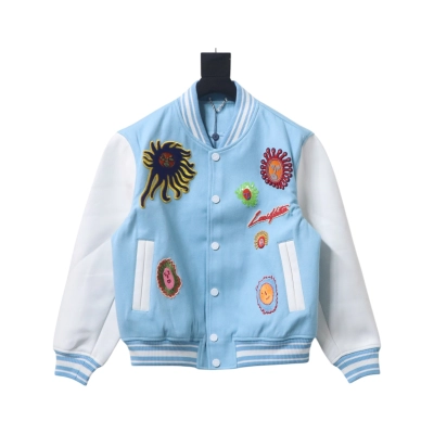 Louis Vuitton Yayoi Kusama Co-Branded Sunfish Label Baseball Jacket 01