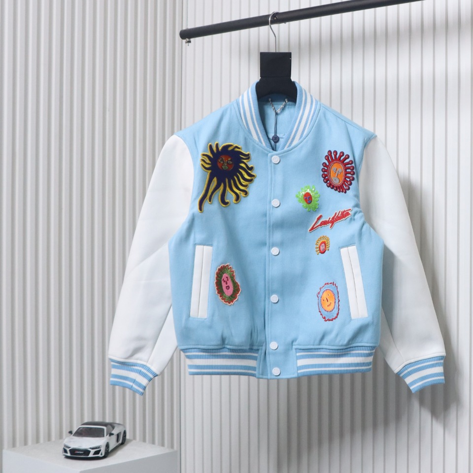 Louis Vuitton Yayoi Kusama Co-Branded Sunfish Label Baseball Jacket