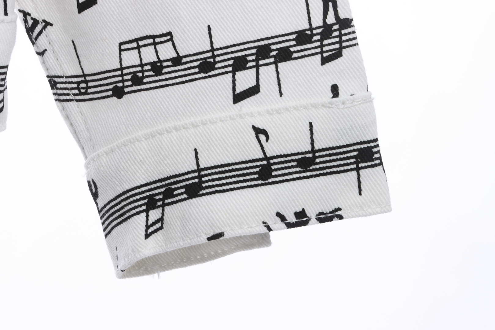 (Special Offer) Louis Vuitton Sheet Music Print Denim Jacket White