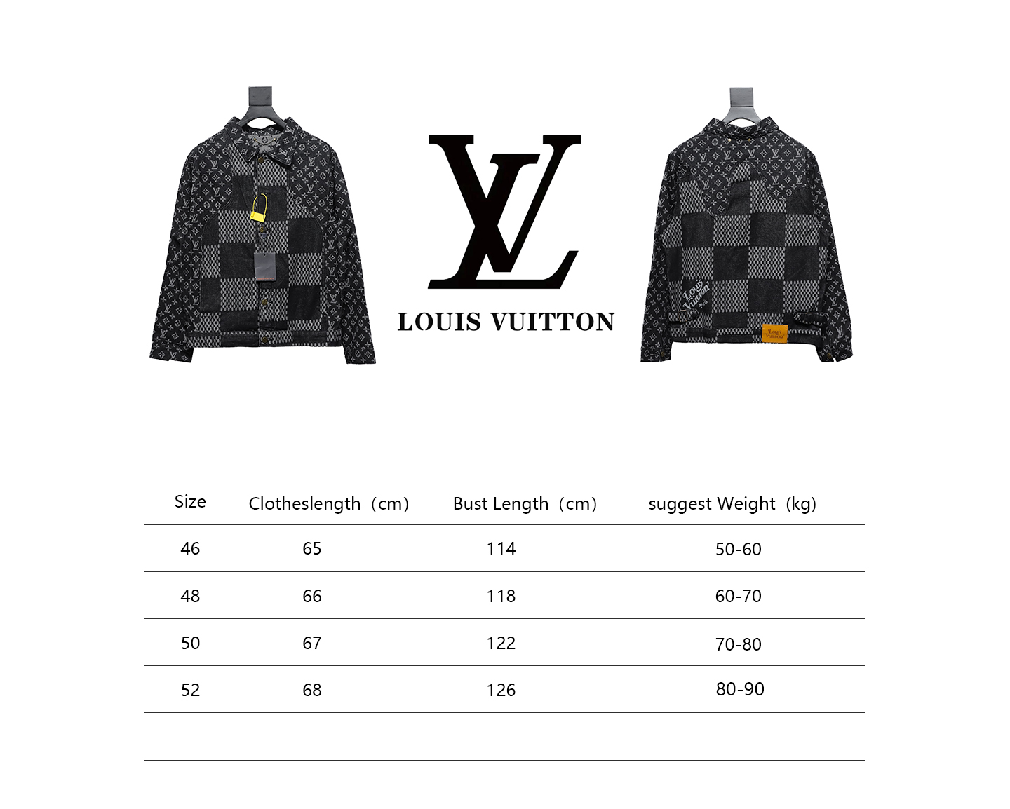 Louis Vuitton 20Fw Checkerboard Pattern Denim Long Sleeve Jacket Black