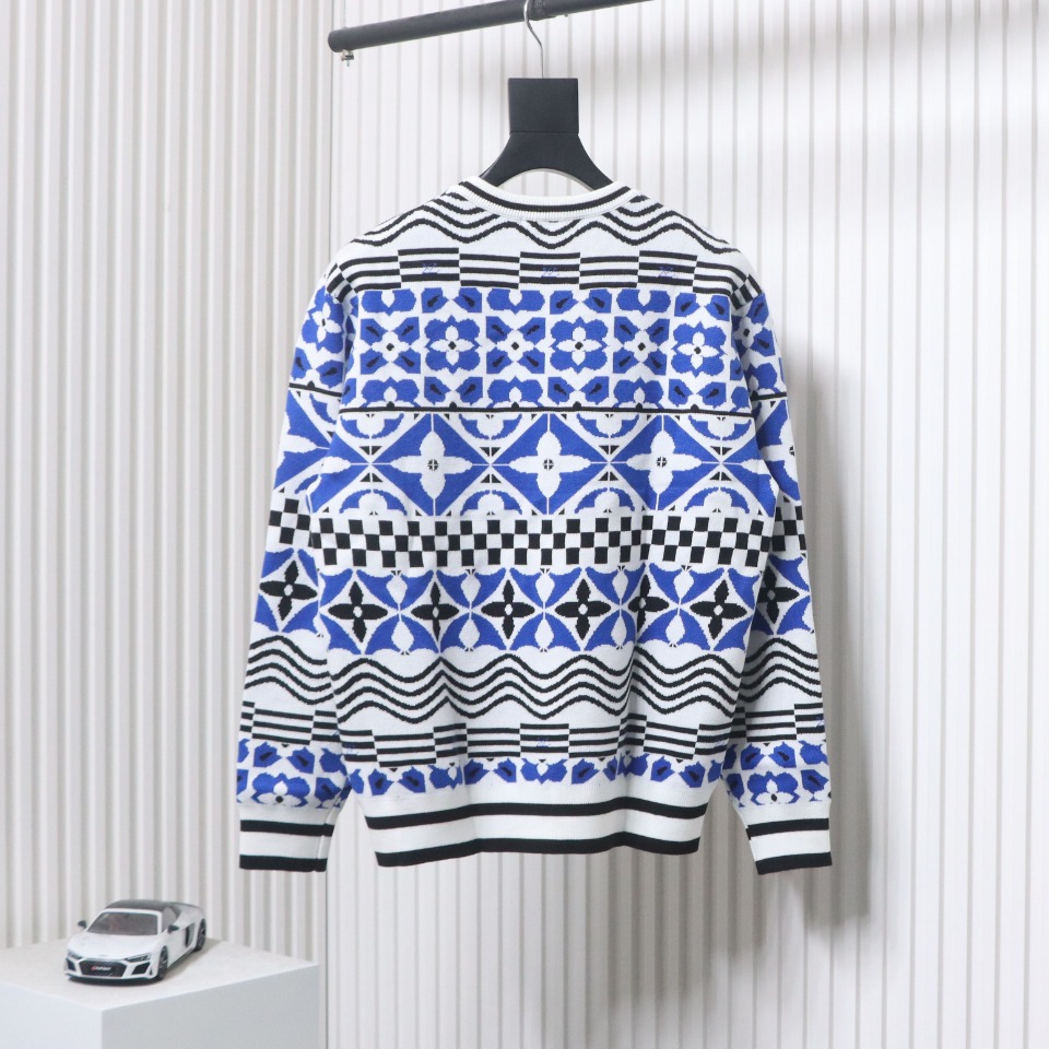 Louis Vuitton 23Fw Geometric Jacquard Knit Sweater