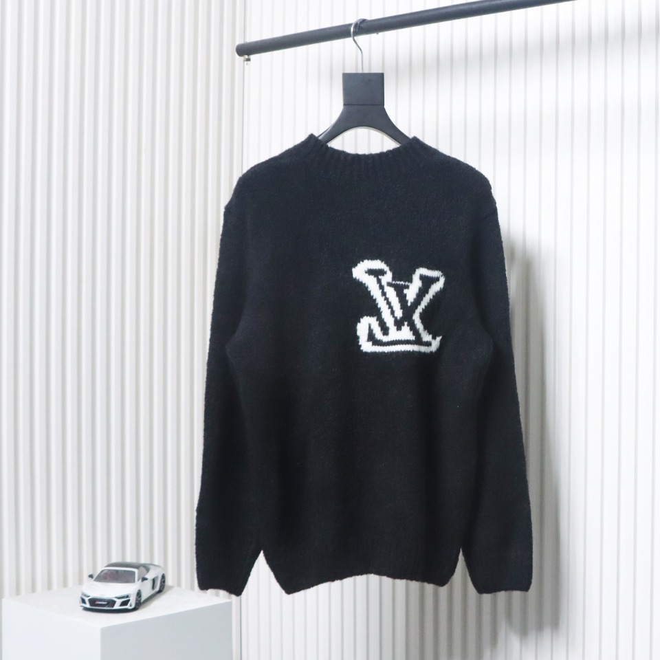 Louis Vuitton 23fw New Jacquard Teddy Sweater Black