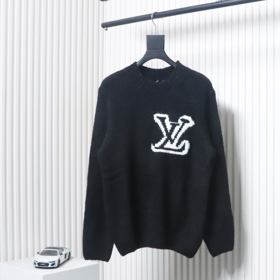 Louis Vuitton 23fw New Jacquard Teddy Sweater Black