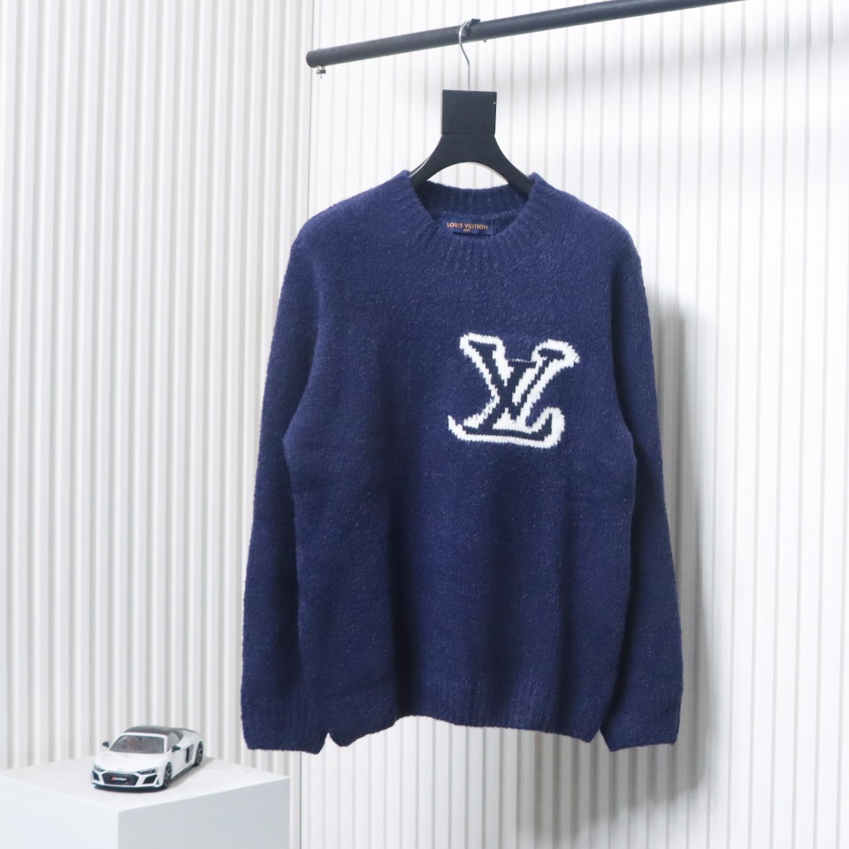 Louis Vuitton 23fw New Jacquard Teddy Sweater Blue