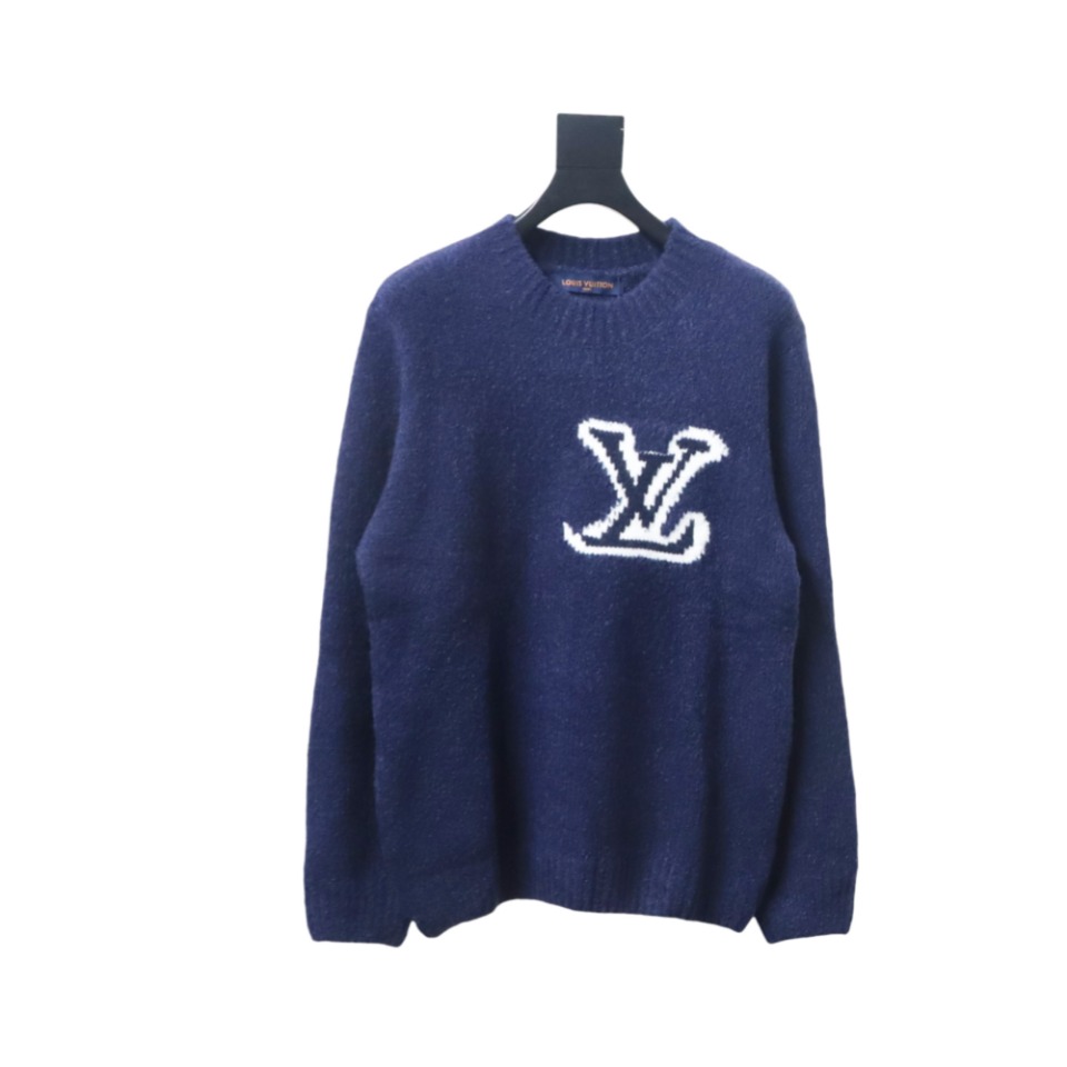 Louis Vuitton 23fw New Jacquard Teddy Sweater Blue