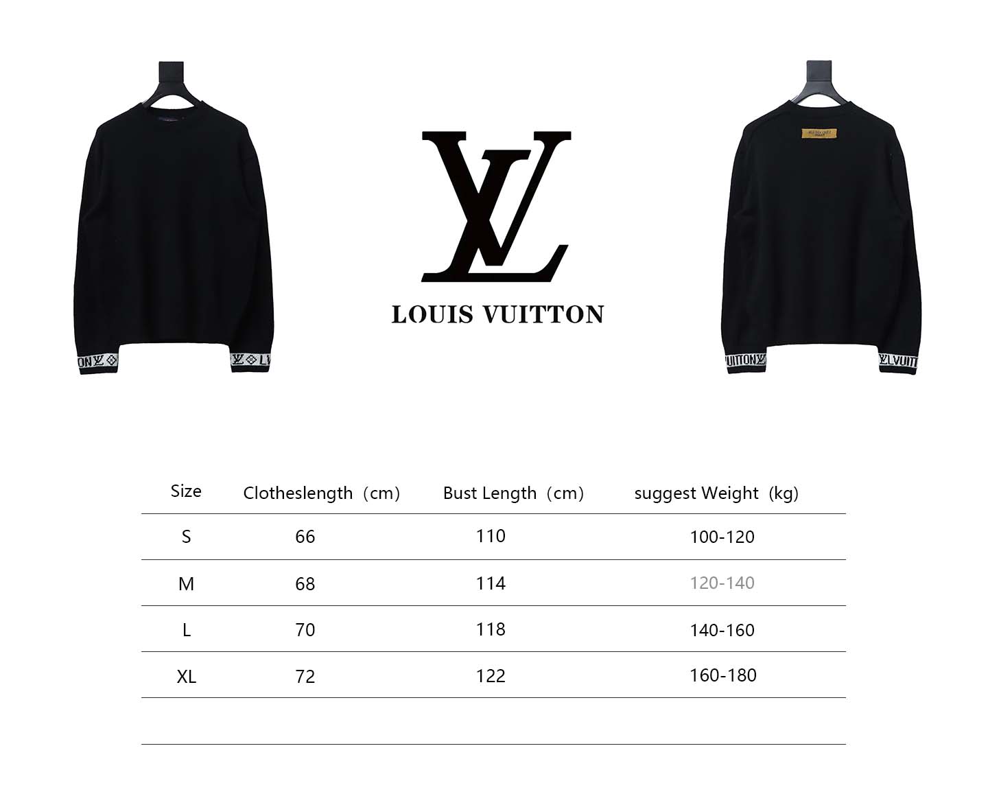 Louis Vuitton 24FW Cuff Jacquard Sweater Black