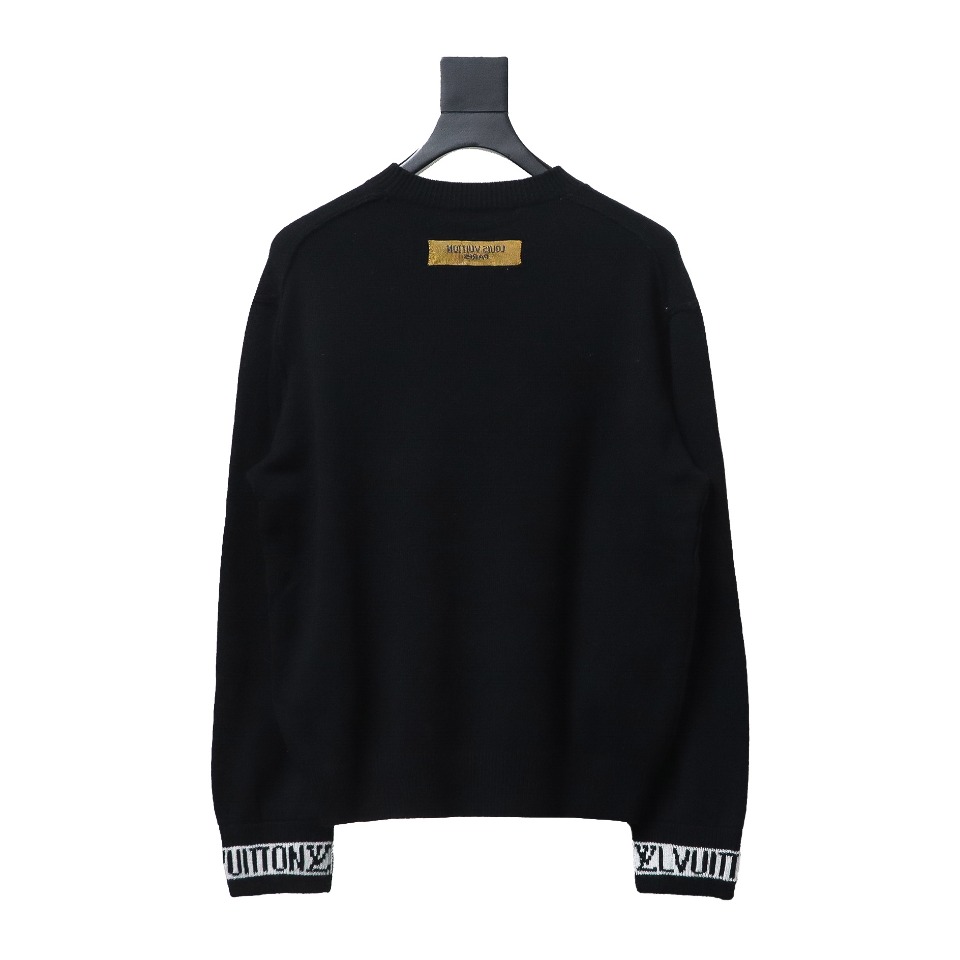 Louis Vuitton 24FW Cuff Jacquard Sweater Black