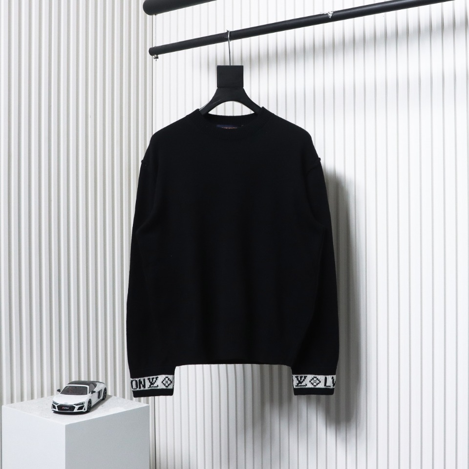 Louis Vuitton 24FW Cuff Jacquard Sweater Black