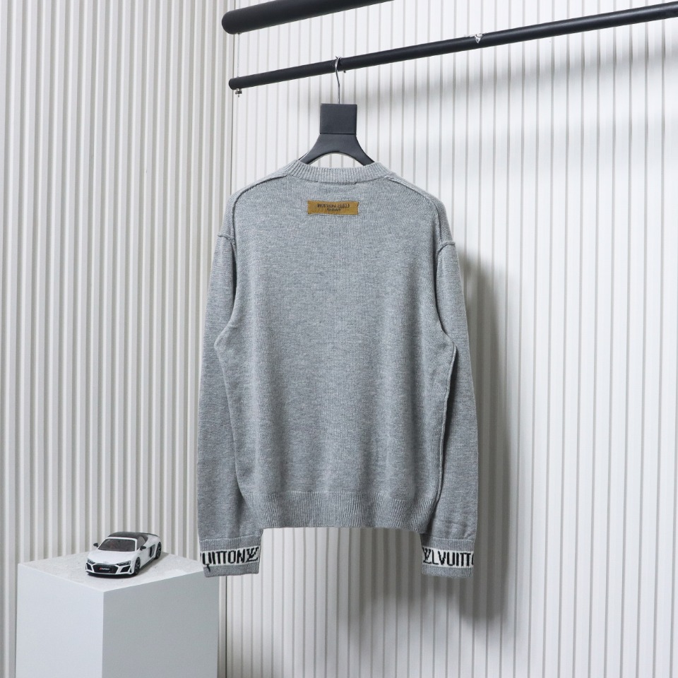 Louis Vuitton 24FW Cuff Jacquard Sweater Grey