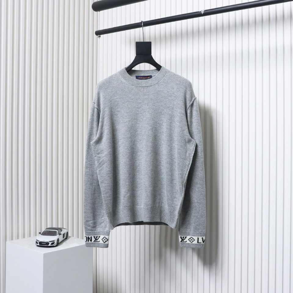 Louis Vuitton 24FW Cuff Jacquard Sweater Grey