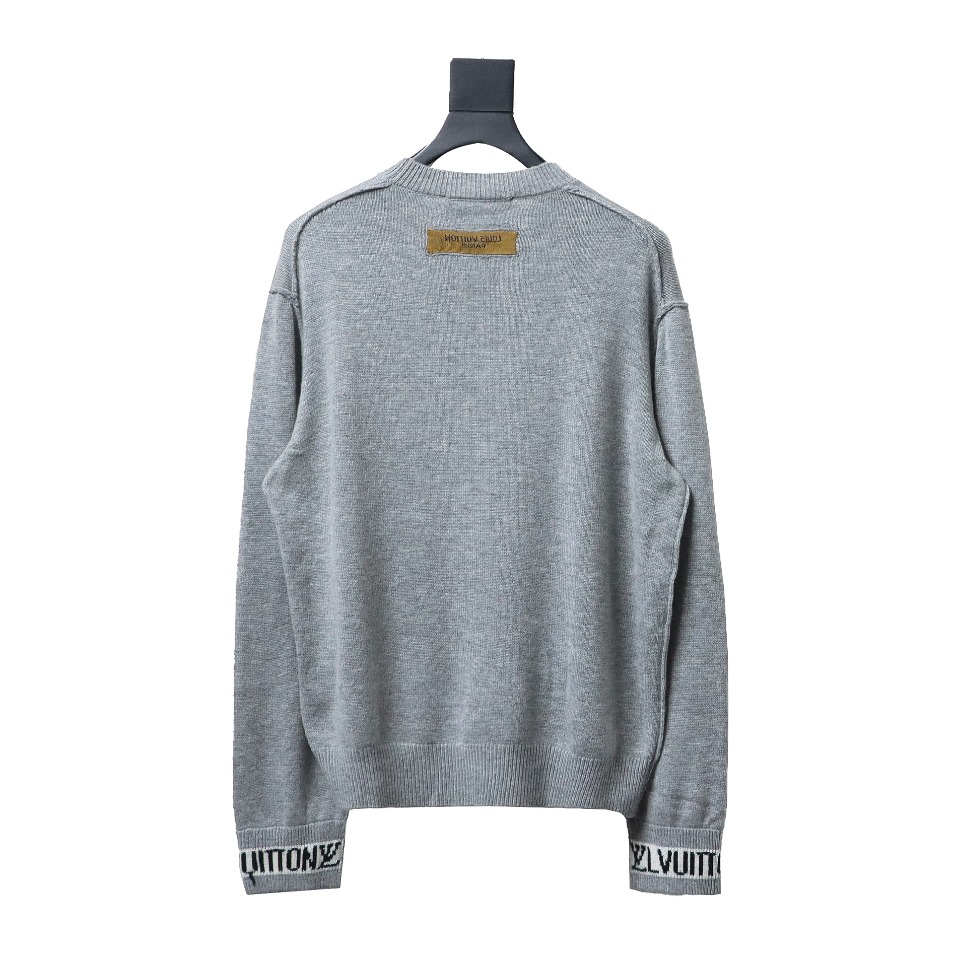 Louis Vuitton 24FW Cuff Jacquard Sweater Grey