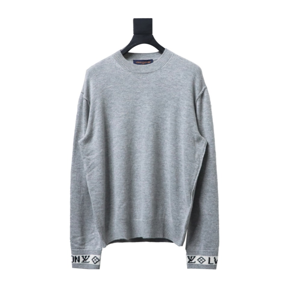 Louis Vuitton 24FW Cuff Jacquard Sweater Grey