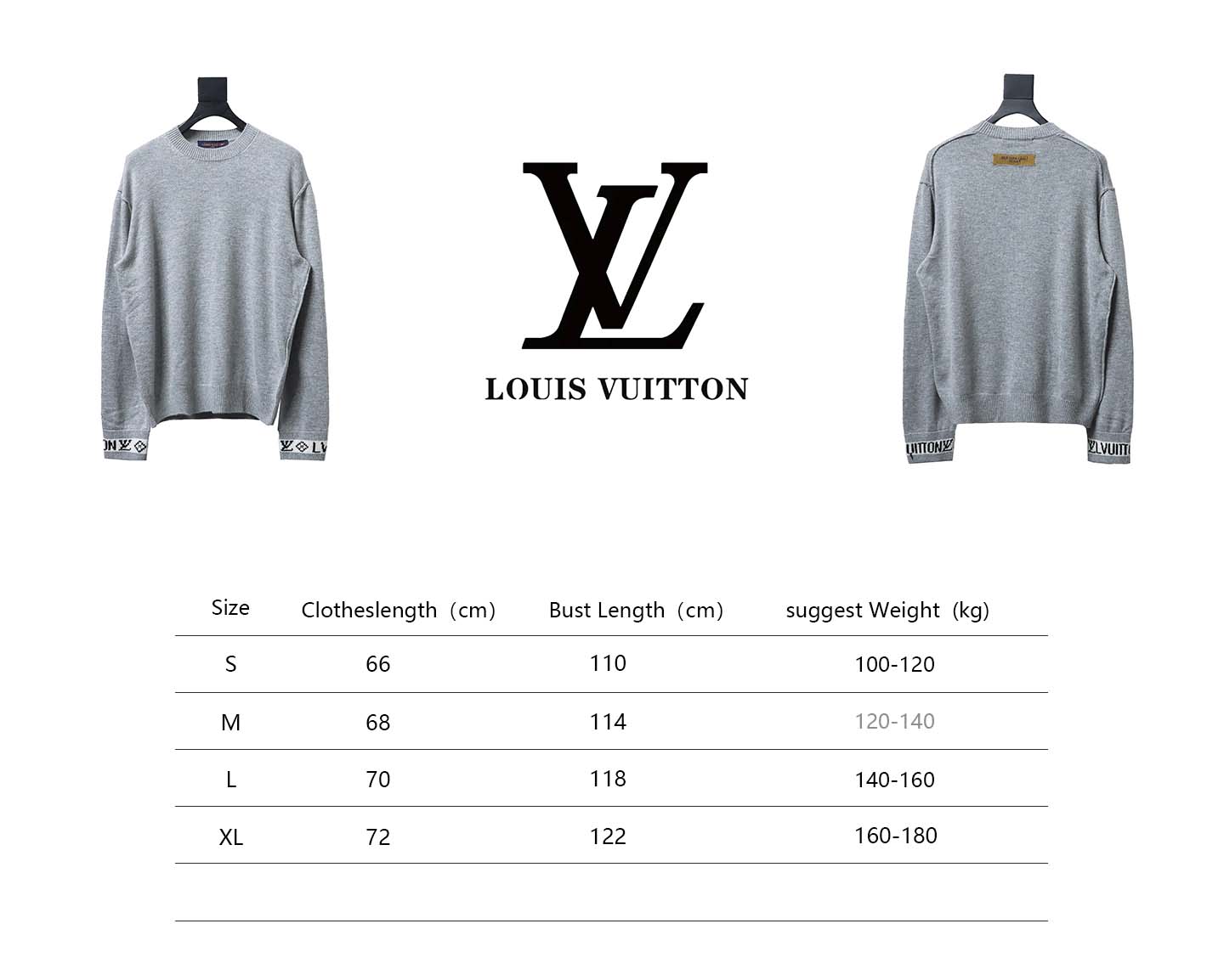 Louis Vuitton 24FW Cuff Jacquard Sweater Grey