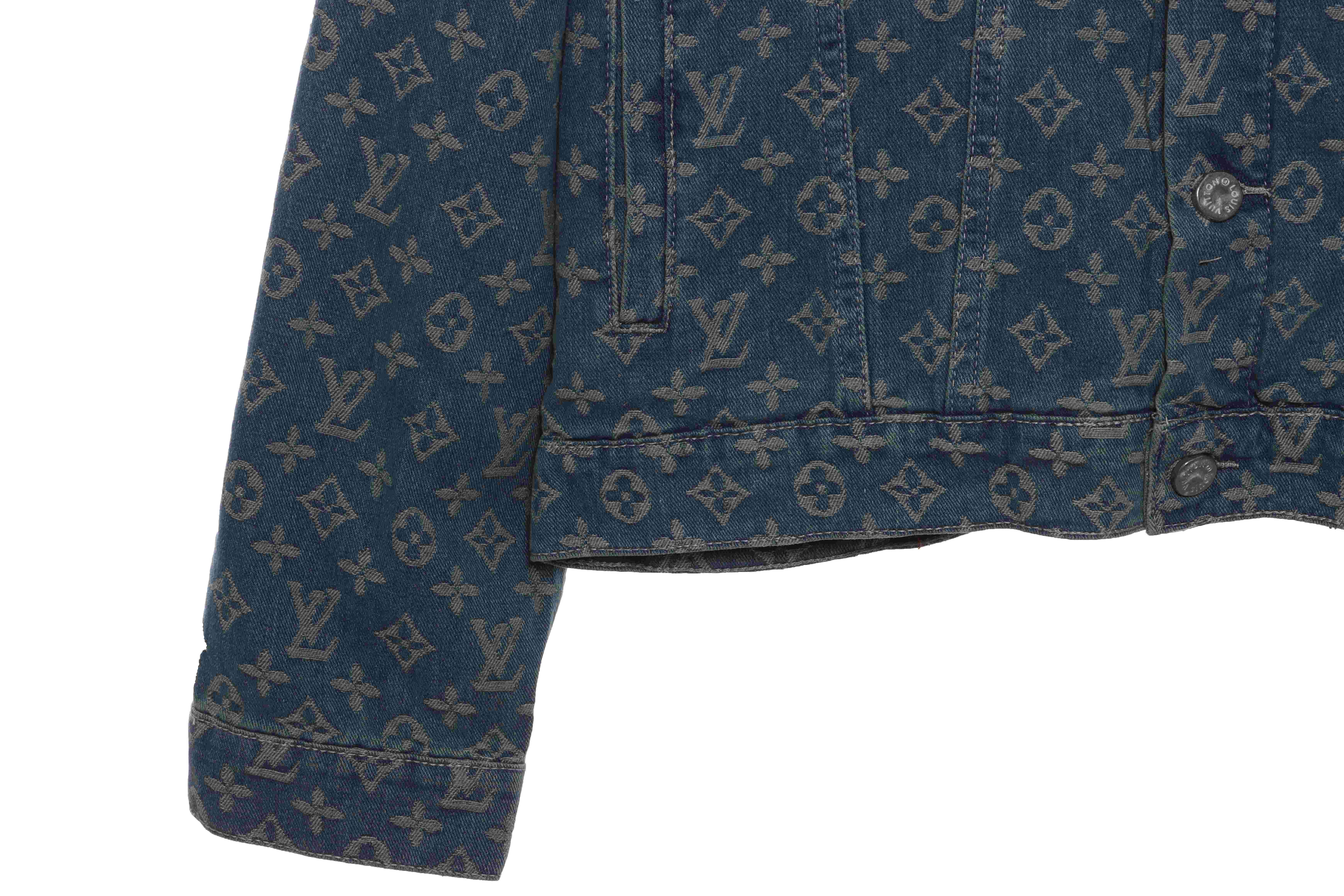 Louis Vuitton Cartoon Bear Embroidered Jacquard Denim Jacket
