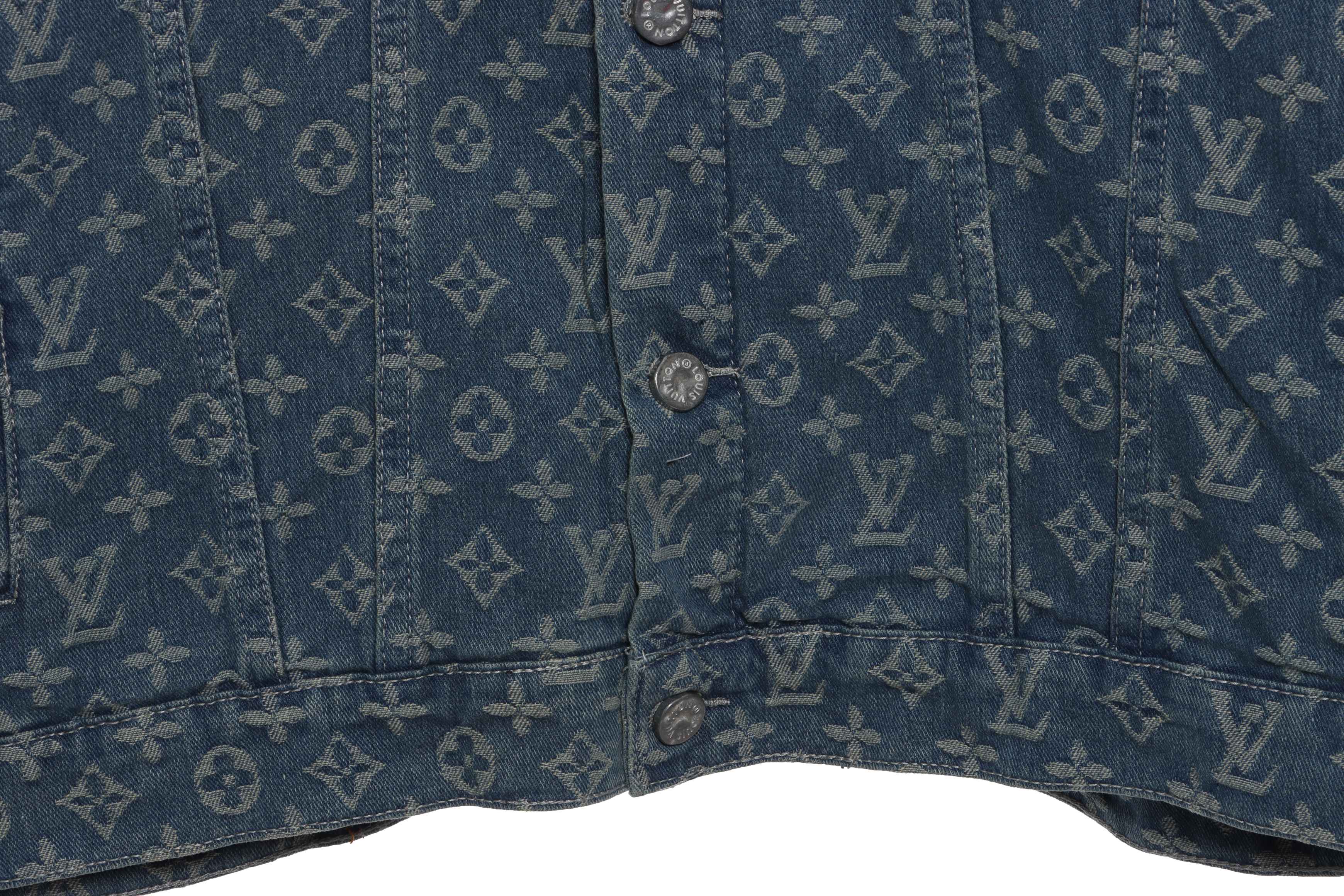 Louis Vuitton Cartoon Bear Embroidered Jacquard Denim Jacket