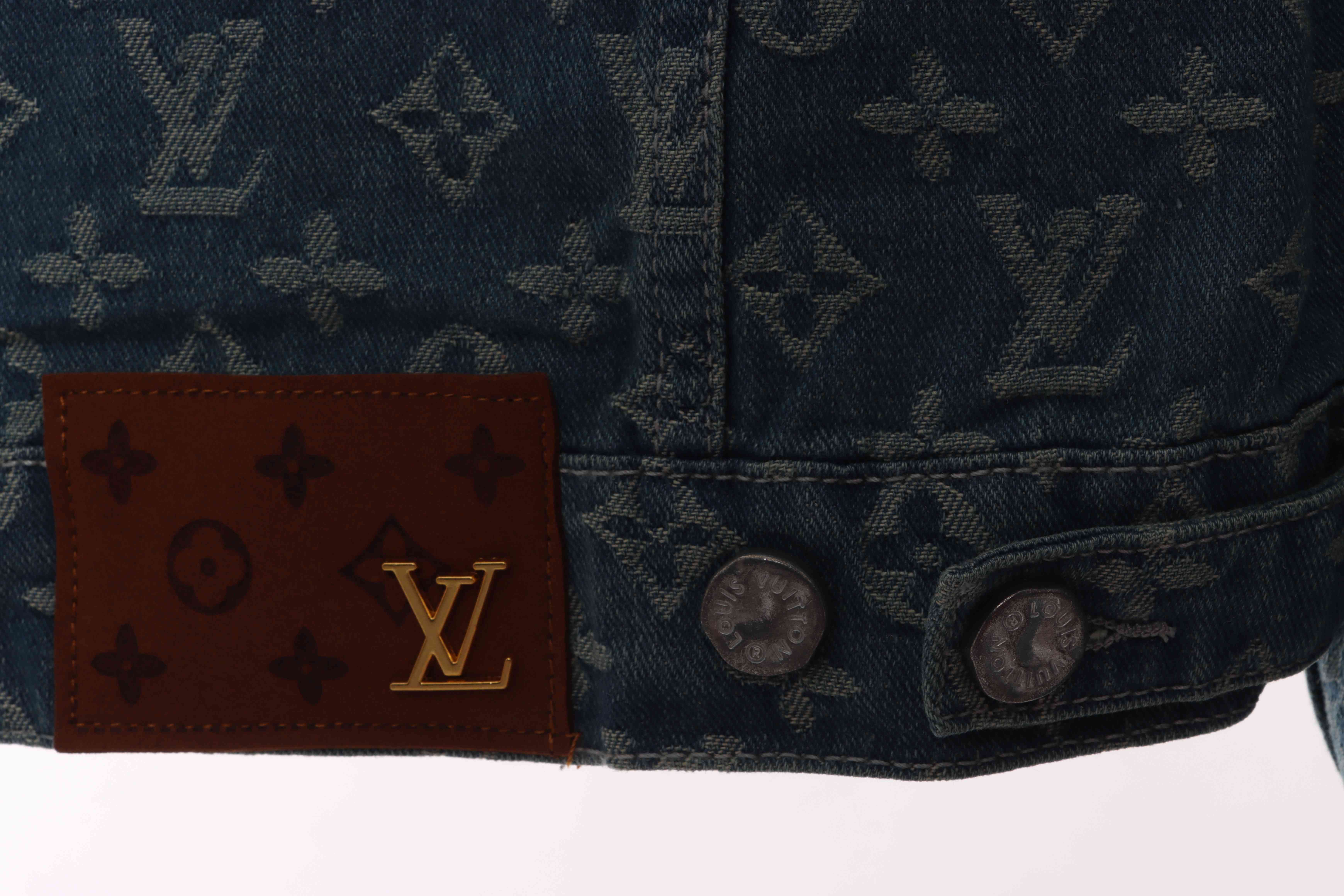 Louis Vuitton Cartoon Bear Embroidered Jacquard Denim Jacket