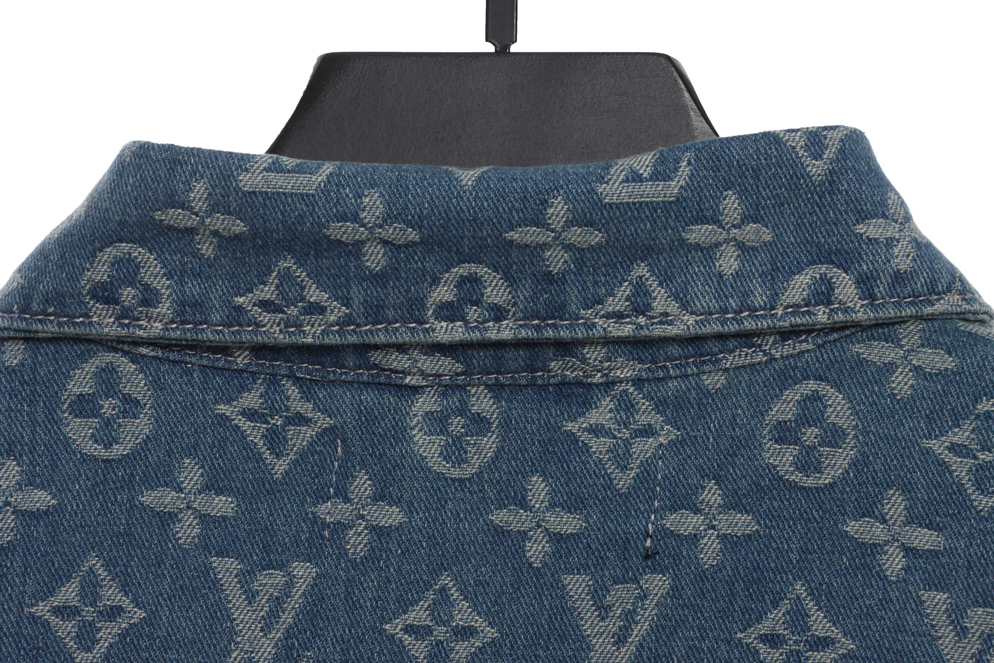 Louis Vuitton Cartoon Bear Embroidered Jacquard Denim Jacket