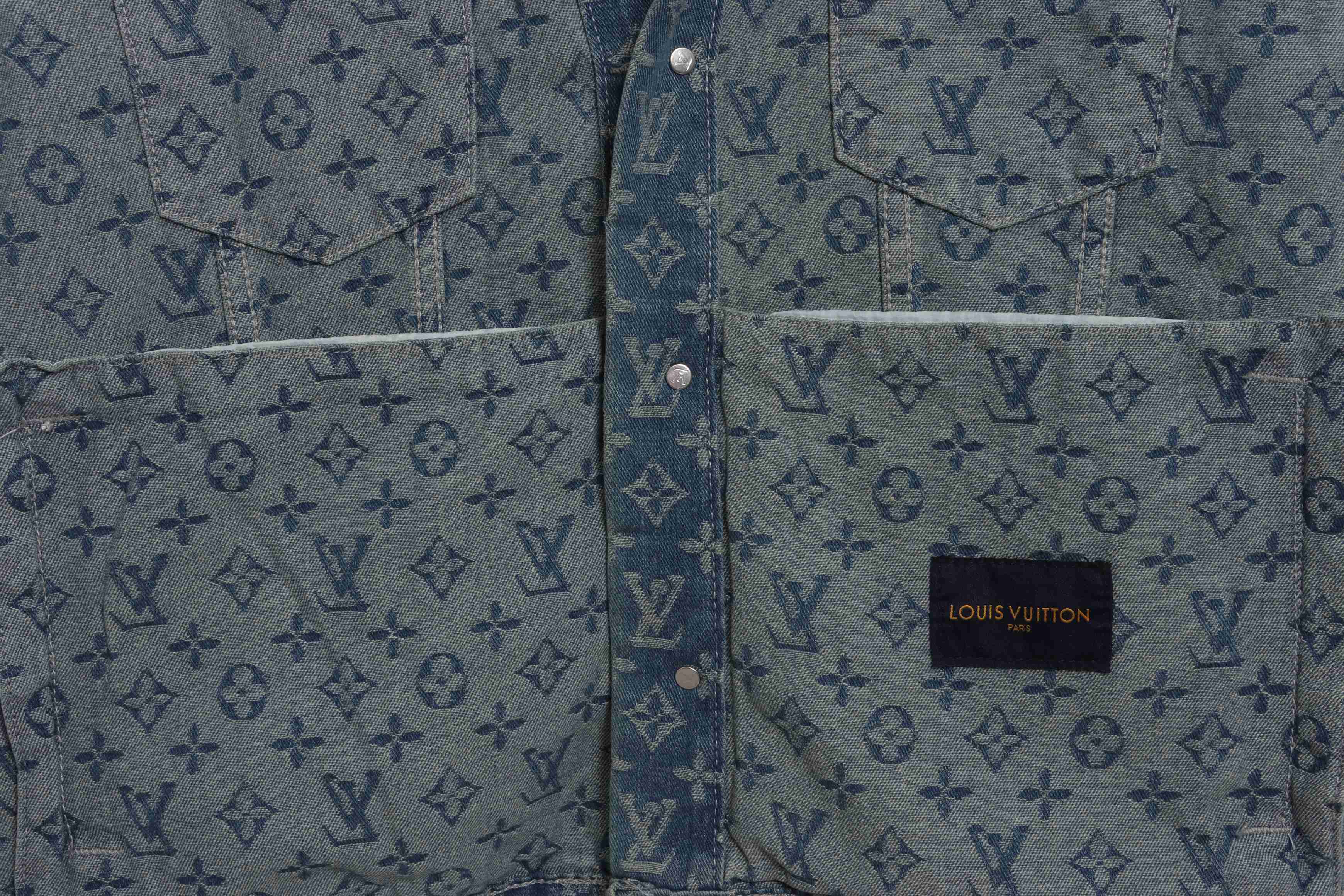 Louis Vuitton Cartoon Bear Embroidered Jacquard Denim Jacket