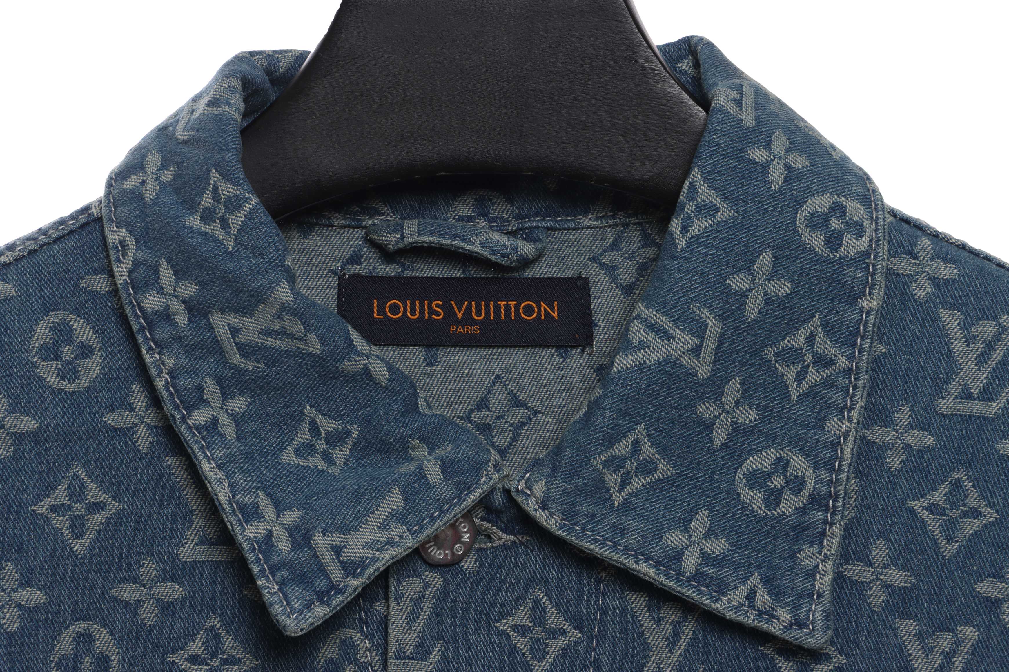 Louis Vuitton Cartoon Bear Embroidered Jacquard Denim Jacket