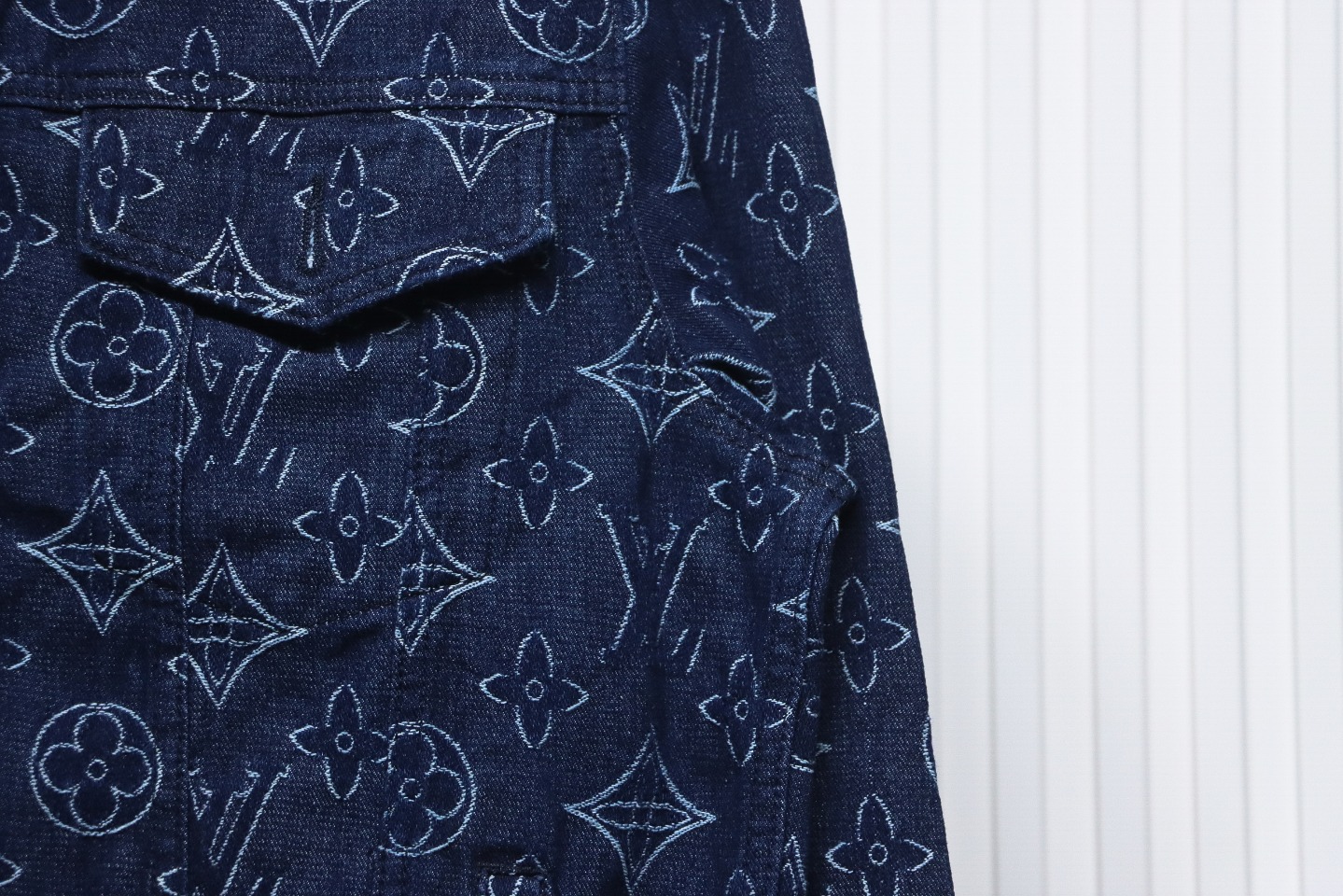 Louis Vuitton Denim Jacket With Floral Print Blue