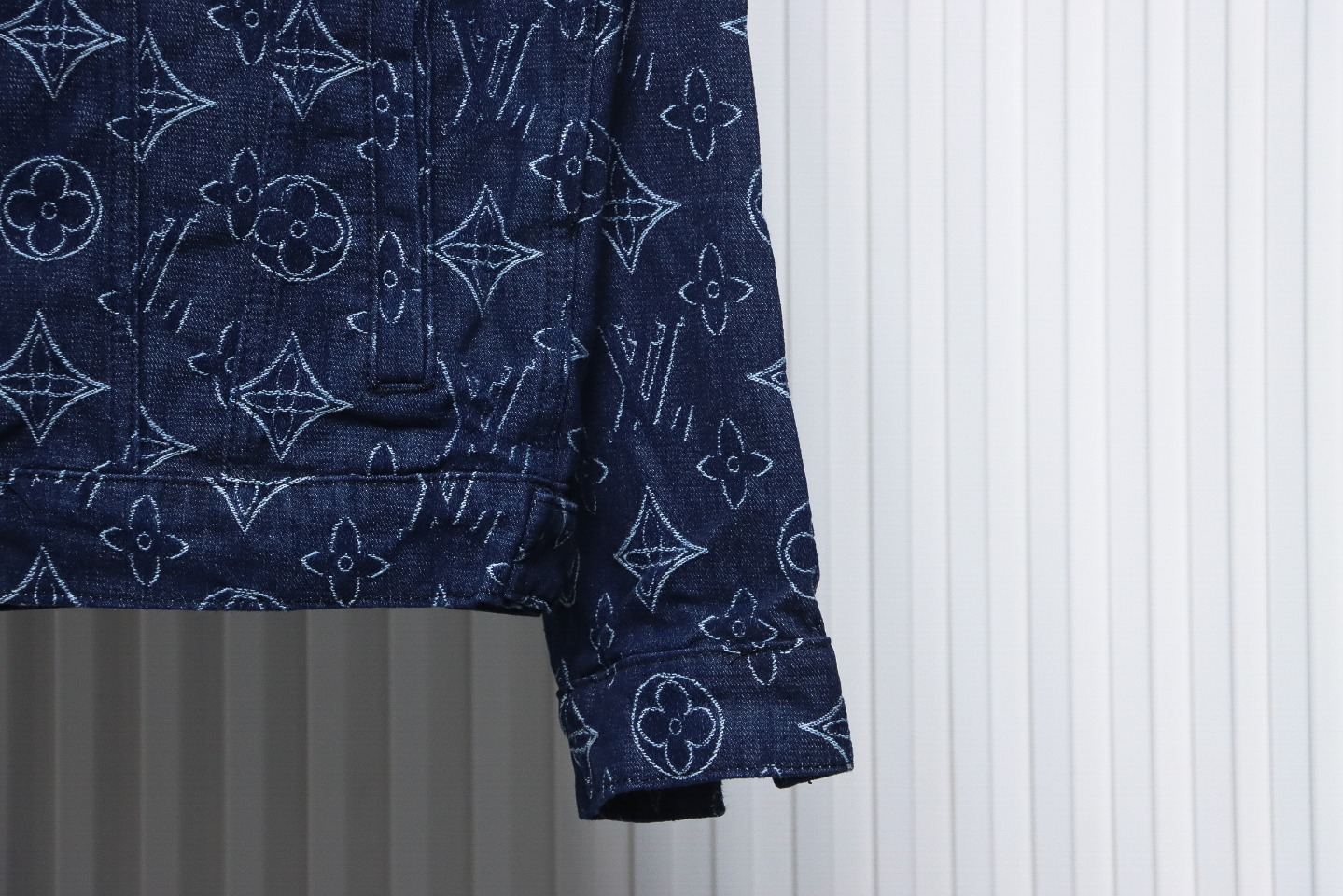 Louis Vuitton Denim Jacket With Floral Print Blue