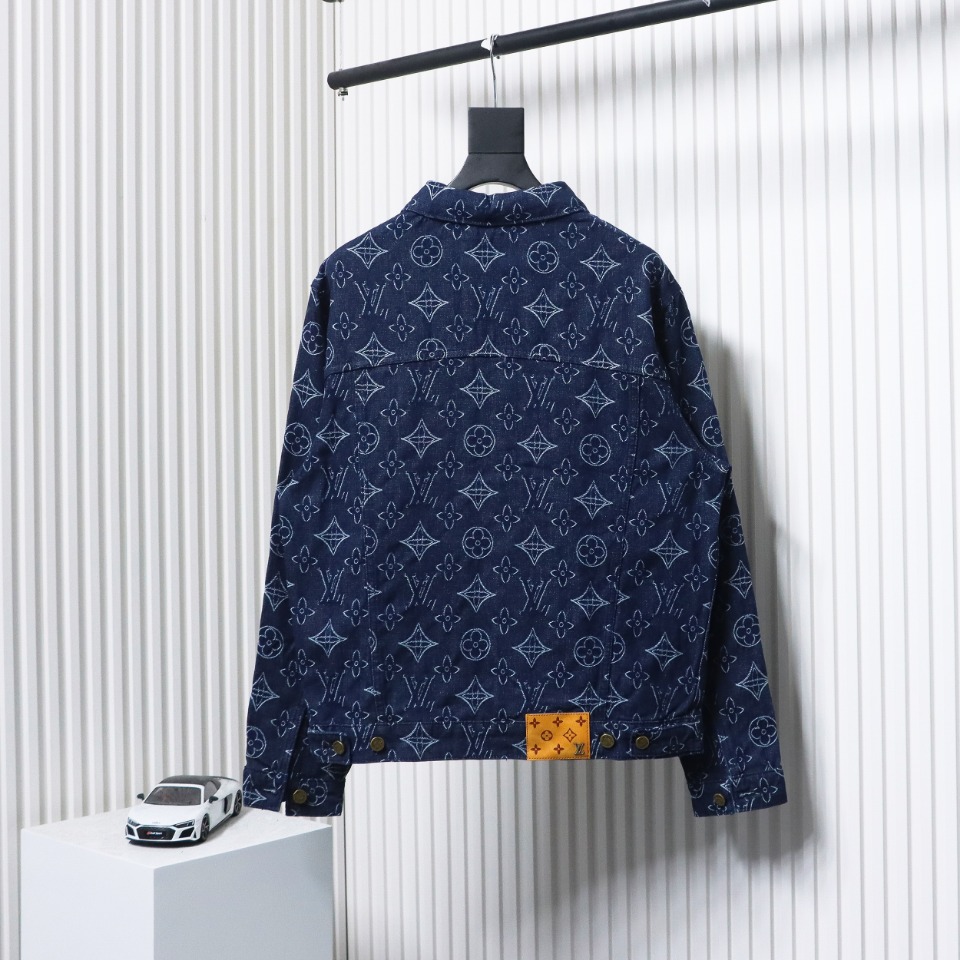 Louis Vuitton Denim Jacket With Floral Print Blue